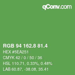 カラーコード: RGB 94 162.8 81.4 | qconv.com