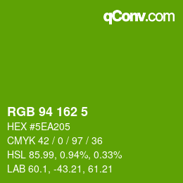 Color code: RGB 94 162 5 | qconv.com