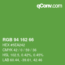 カラーコード: RGB 94 162 66 | qconv.com