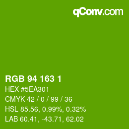 カラーコード: RGB 94 163 1 | qconv.com