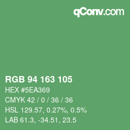 Color code: RGB 94 163 105 | qconv.com