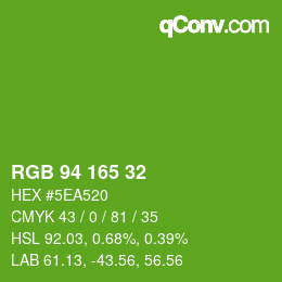 Color code: RGB 94 165 32 | qconv.com