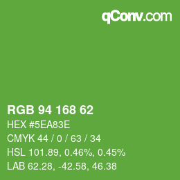 颜色代码: RGB 94 168 62 | qconv.com