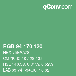 Color code: RGB 94 170 120 | qconv.com