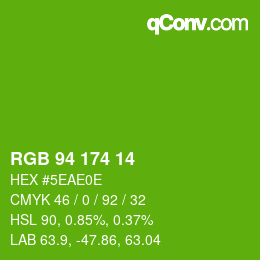 Color code: RGB 94 174 14 | qconv.com