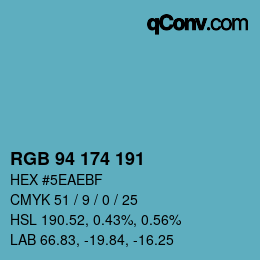 Color code: RGB 94 174 191 | qconv.com