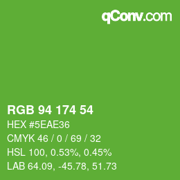 Color code: RGB 94 174 54 | qconv.com