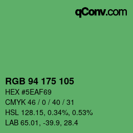 カラーコード: RGB 94 175 105 | qconv.com