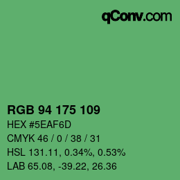 Color code: RGB 94 175 109 | qconv.com