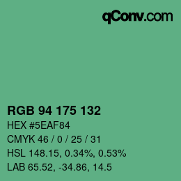 Color code: RGB 94 175 132 | qconv.com