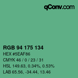 Color code: RGB 94 175 134 | qconv.com