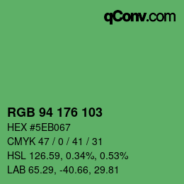 Color code: RGB 94 176 103 | qconv.com