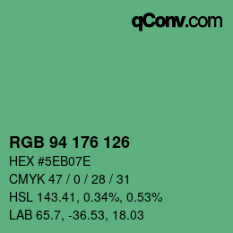 颜色代码: RGB 94 176 126 | qconv.com