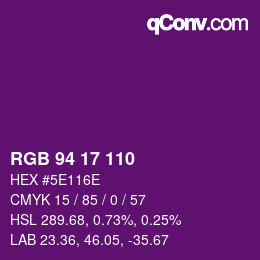 Color code: RGB 94 17 110 | qconv.com