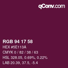 Color code: RGB 94 17 58 | qconv.com