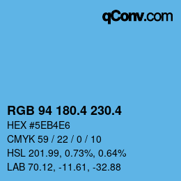 カラーコード: RGB 94 180.4 230.4 | qconv.com