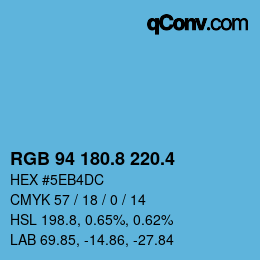 カラーコード: RGB 94 180.8 220.4 | qconv.com