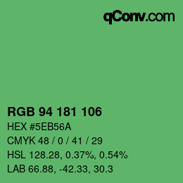 Color code: RGB 94 181 106 | qconv.com