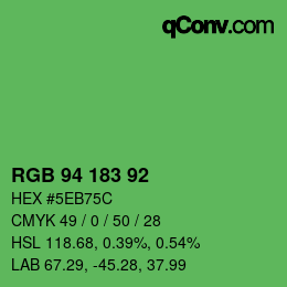 カラーコード: RGB 94 183 92 | qconv.com