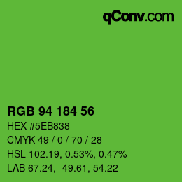 Farbcode: RGB 94 184 56 | qconv.com