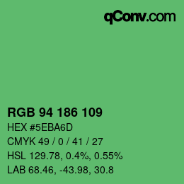 Code couleur: RGB 94 186 109 | qconv.com