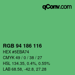 Código de color: RGB 94 186 116 | qconv.com