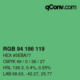 Color code: RGB 94 186 119 | qconv.com