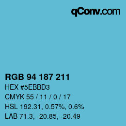 Color code: RGB 94 187 211 | qconv.com