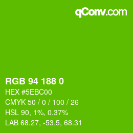 Color code: RGB 94 188 0 | qconv.com