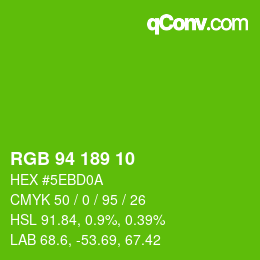 Color code: RGB 94 189 10 | qconv.com