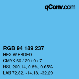 Color code: RGB 94 189 237 | qconv.com