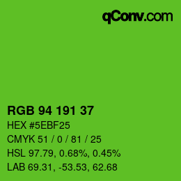 カラーコード: RGB 94 191 37 | qconv.com