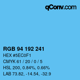 カラーコード: RGB 94 192 241 | qconv.com