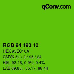 Color code: RGB 94 193 10 | qconv.com