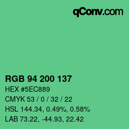 Color code: RGB 94 200 137 | qconv.com