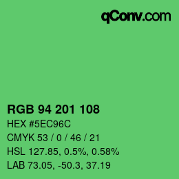 Color code: RGB 94 201 108 | qconv.com