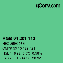 Code couleur: RGB 94 201 142 | qconv.com