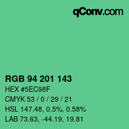Color code: RGB 94 201 143 | qconv.com