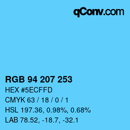 Color code: RGB 94 207 253 | qconv.com