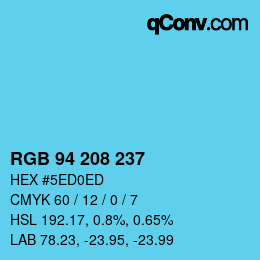 Color code: RGB 94 208 237 | qconv.com