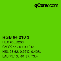 Color code: RGB 94 210 3 | qconv.com