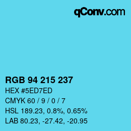 Color code: RGB 94 215 237 | qconv.com
