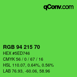 Color code: RGB 94 215 70 | qconv.com