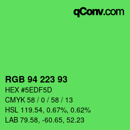 Color code: RGB 94 223 93 | qconv.com
