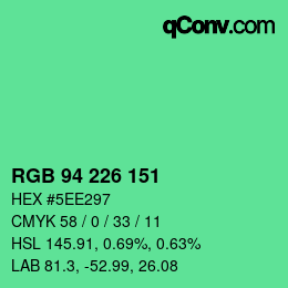 Color code: RGB 94 226 151 | qconv.com