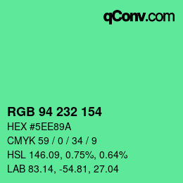 Color code: RGB 94 232 154 | qconv.com