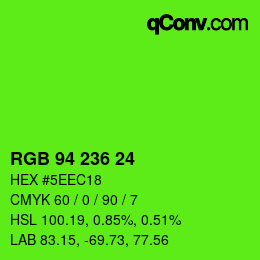 Código de color: RGB 94 236 24 | qconv.com