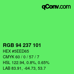 Código de color: RGB 94 237 101 | qconv.com