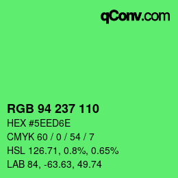 Color code: RGB 94 237 110 | qconv.com