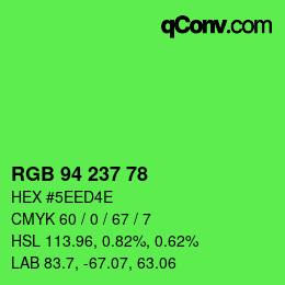 Color code: RGB 94 237 78 | qconv.com